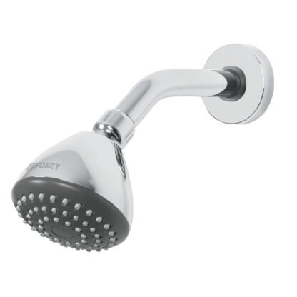 Regadera redonda 3-1/4' brazo y chapetón acero inox, Foset R-201