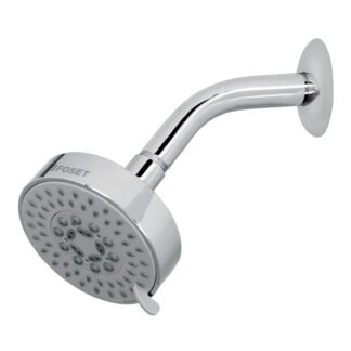 Regadera cromo 4'con 5 funciones, con brazo, Foset R-202