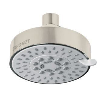 Regadera satín 4'con 5 funciones, sin brazo, Foset R-202SN