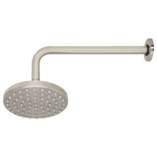 Regadera satín 6' plato redondo, con brazo, Foset R-206N