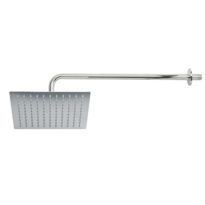 Regadera cromo 10' plato cuadrado delgado con brazo, Foset R-310