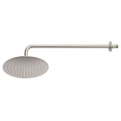 Regadera satín 10' plato redondo delgado con brazo, Foset R-311N