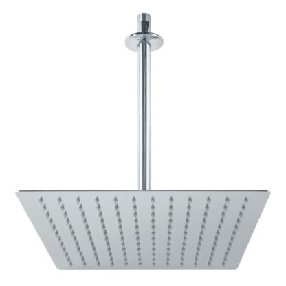 Regadera cromo 12' plato cuadrado delgado con brazo, Foset R-312
