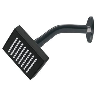 Regadera cuadrada 4' acabado negro mate con brazo, Foset R-403M