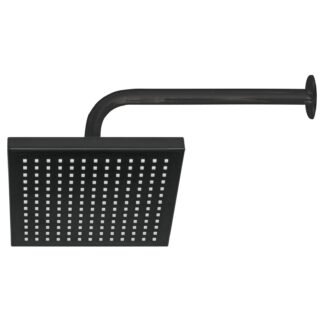 Regadera cuadrada 8' acabado negro mate con brazo, Foset R-405M