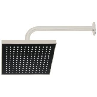 Regadera cuadrada 8' acabado satín con brazo, Foset R-405N