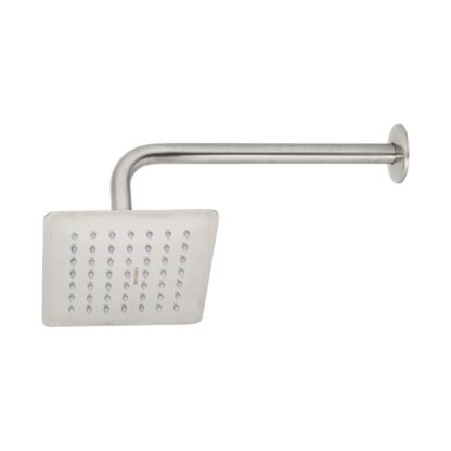 Regadera cuadrada 6', acero inox, con brazo, satín, Túbig R-414N