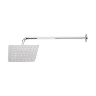 Regadera cuadrada 8', acero inox, con brazo, cromo, Túbig R-415