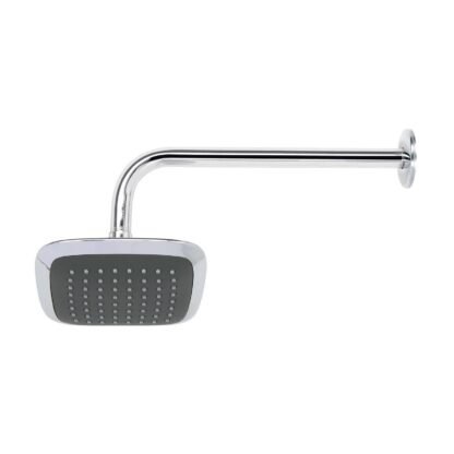 Regadera cuadrada plato ancho 6' brazo inox a muro, Foset R-510
