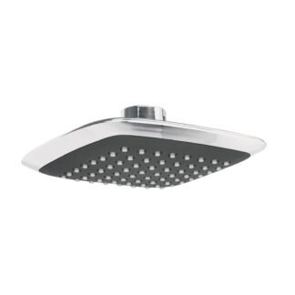 Regadera cuadrada plato ancho 6' gris-cromo, sin brazo,Foset R-510S