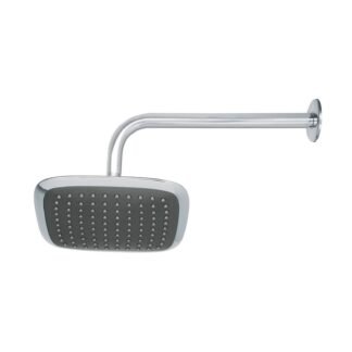 Regadera cuadrada plato ancho 8' brazo inox a muro, Foset R-511