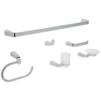 Juego de 6 accesorios para baño acabado cromo, Foset RIA-7000