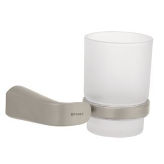 Portavaso cepillero satín con vaso de vidrio, Foset RIA-71N