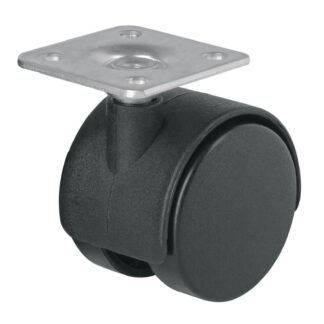 Rodaja tipo yoyo de 40 mm con placa, sin freno, Fiero ROY-40
