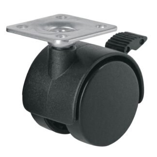 Rodaja tipo yoyo de 40 mm con placa, con freno, Fiero ROYF-40