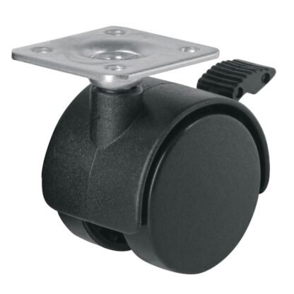 Rodaja tipo yoyo de 40 mm con placa, con freno, Fiero ROYF-40