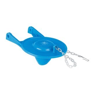 Sapo de 3' de PVC para WC, azul con cadena plástica, Foset SA-010