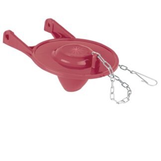 Sapo de 3' de silicona para WC,rojo,c/cadena de acero inox SA-011