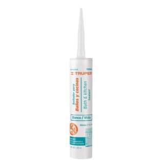 Sellador blanco para baños y cocinas, 250 ml, Truper SIL-100BCB