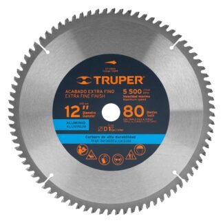 Disco sierra 12' para aluminio, 80 dientes centro 1', Truper ST-1280A