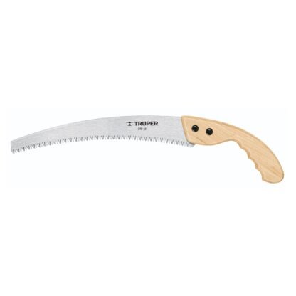 Serrucho de poda 12' hoja curva 6 DPP, mango madera, Truper STP-12