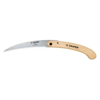 Serrucho plegable 12' hoja curva 6 DPP, mango madera, Truper STP-12PL
