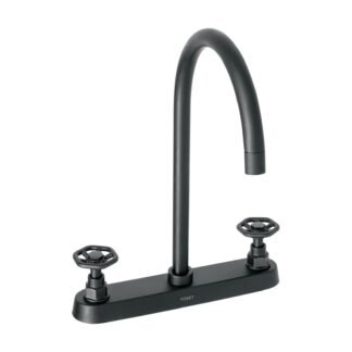 Mezcladora p/fregadero,manerales redondos,negro mate,Tubig TBF-81M