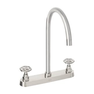 Mezcladora para fregadero, manerales redondos,satín, Tubig TBF-81N