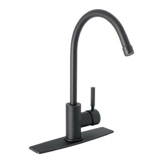 Monomando para fregadero, cuello alto, negro mate, Tubig TBF-83M