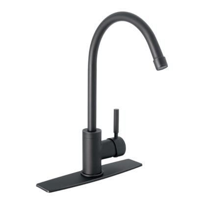 Monomando para fregadero, cuello alto, negro mate, Tubig TBF-83M