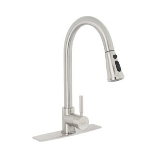 Monomando para fregadero, cuello extraible, satín, Tubig TBF-84N