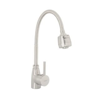 Monomando para fregadero con cuello flexible, satín, Tubig TBF-87N