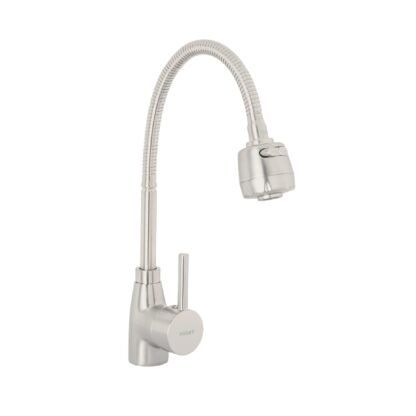 Monomando para fregadero con cuello flexible, satín, Tubig TBF-87N