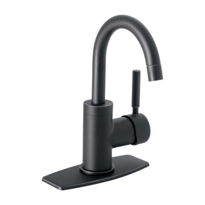 Monomando corto para lavabo, negro mate, Foset TBM-45M