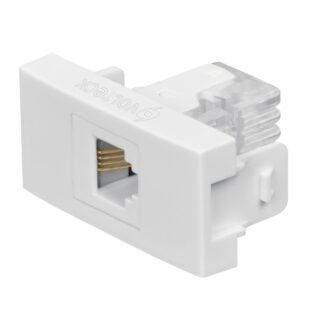 Toma de teléfono, línea Oslo, color blanco, Volteck TE-OB