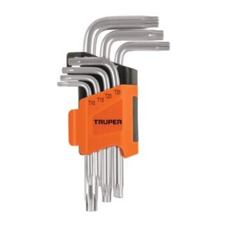 Juego de 7 llaves torx con organizador, Truper TORX-7C