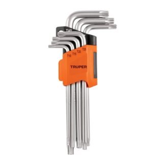 Juego de 7 llaves torx largas con organizador, Truper TORX-7L