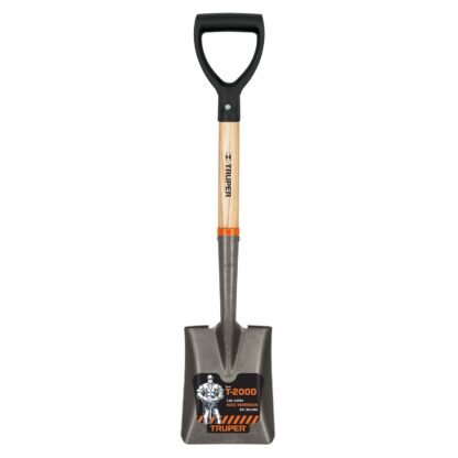Pala cajuelera cuadrada, puño 'D' mango de madera, Truper TR-BYC