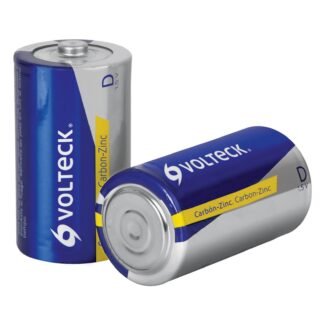 Blíster con 2 pilas zinc-carbón tamaño D, volteck ZI-D
